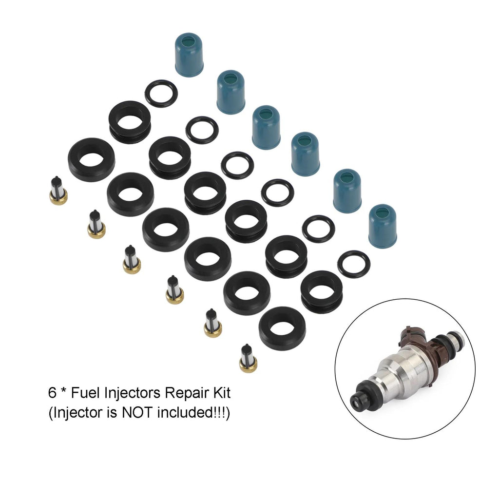 Toyota Truck 4 Runner 1988-1995 3.0L 3VZE 6PCS Fuel Injectors Repair Seal Rebuild Kit 23209-65020 23250-65020 195500-5400 Generic