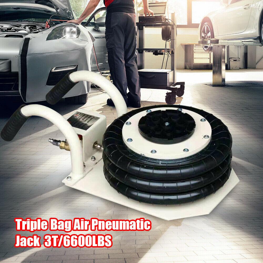 3 Tons Triple Bags Pneumatic Jack Air Jack Heavy Duty Jac6600LBS  Lift
