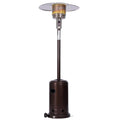 RTR Outdoor Gas Heater,Portable Power Heater,88 Inches Tall Premium Standing Patio Heater,With Auto Shut Off And Simple Ignition System, Wheels And Base Reservoir, Brown