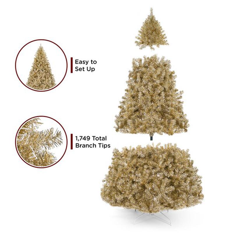 6 ft 7.5 ft Gold Fir Artificial Christmas Tree Xmas Holiday Party Home Decor