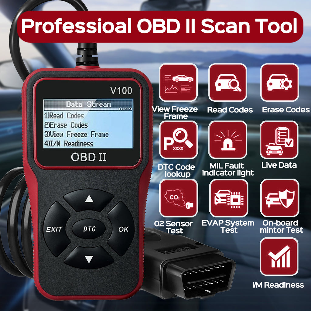 Automotive OBD2 Scanner Code Reader Engine Fault Code Reader Scanner Can Diagnose Scan Tool For All OBD II Protocol Cars Since 1996