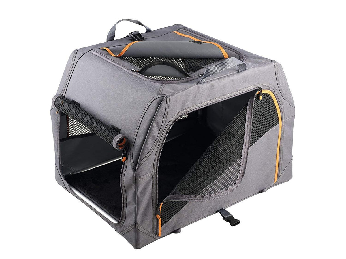 hunter Alu-Frame Dog Transport Box, 91 x 61 x 58 cm, Anthracite/Orange