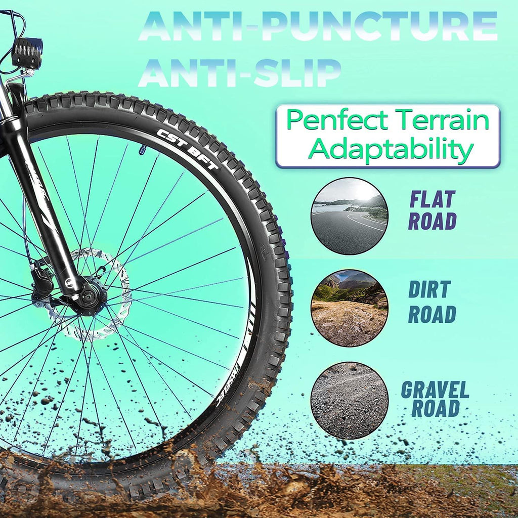 PASELEC Electric Bikes for Adult 27.5'' Mountain Bike Hydraulic Brakes E-Bike Moped Full Suspension Cycle with 48V 13ah Lithium Battery, 500W Professional E-MTB Bicycle