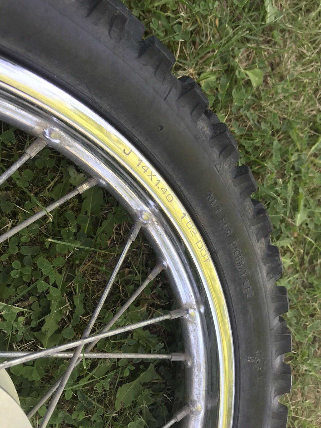 2000-2007  TTR-90 Front Wheel Rim Tire Hub Straight Araya 14闁 Spokes Used