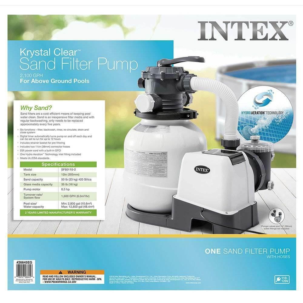 intex 26645eg 2100 gph above ground pool sand filter pump with automatic timer