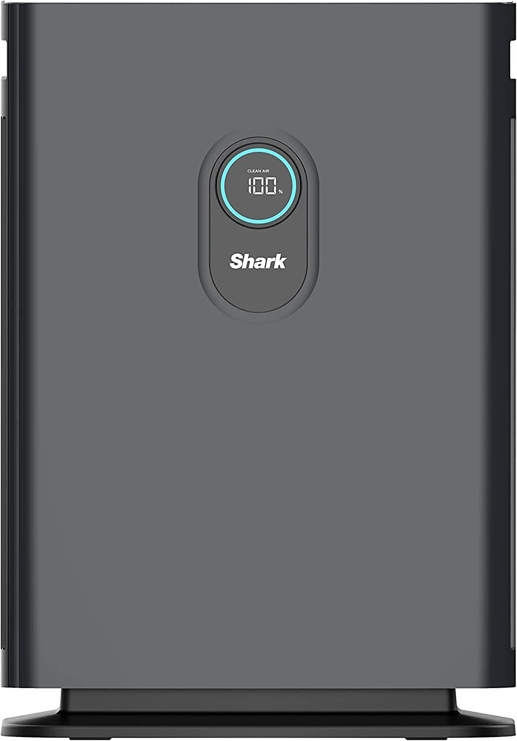 Shark HE402AMZ Air Purifier 4 True HEPA with Microban Protection Cleans up to 1000 Sq. Ft., Captures 99.98% of particles, allergens, smoke, odors to 0.1–0.2 microns, Advanced Odor Lock, 4 Fan, Grey