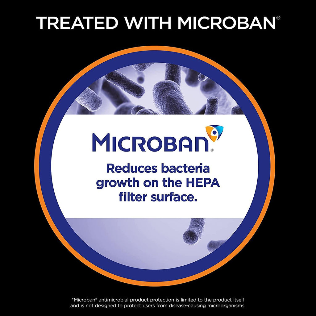 Shark HE402AMZ Air Purifier 4 True HEPA with Microban Protection Cleans up to 1000 Sq. Ft., Captures 99.98% of particles, allergens, smoke, odors to 0.1–0.2 microns, Advanced Odor Lock, 4 Fan, Grey