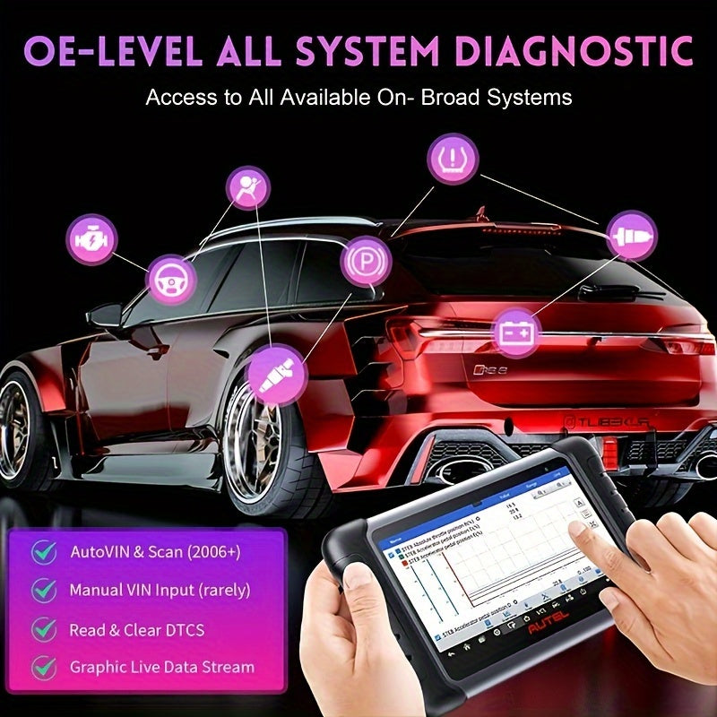 Autel OBD2 Scanner MaxiCOM MK808Z-(Same As MK808BT PRO), Android 11 Based Bi-Directional Control Scan Tool, 28+ Services, Wireless 506/MV108