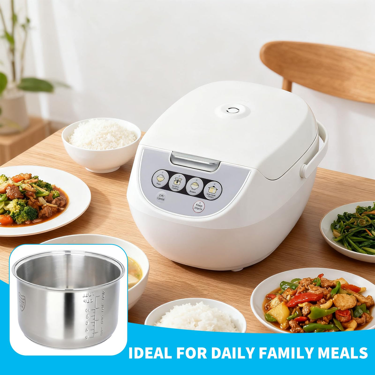 Rice Cooker 10 Cup Inner Pot Compatible with  JBV-A18U Only | Non-Stick 304  Steel,Rice Cooker Rplacement Pot,Dishwasher Safe