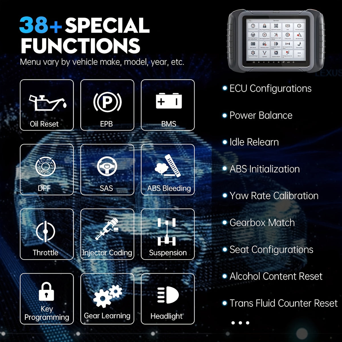 XTOOL D8 Automotive Diagnostic Scan Tools With ECU Coding, Bi-Directional Controls, 38+ Services, Key Programming, ABS Bleeding