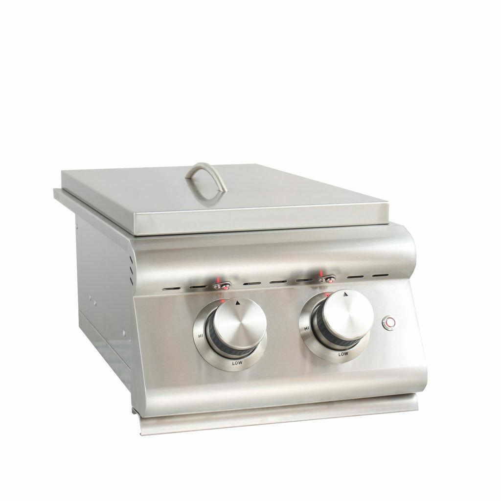 Blaze Built-In LTE Double Side Burner with Lights - Natural Gas
