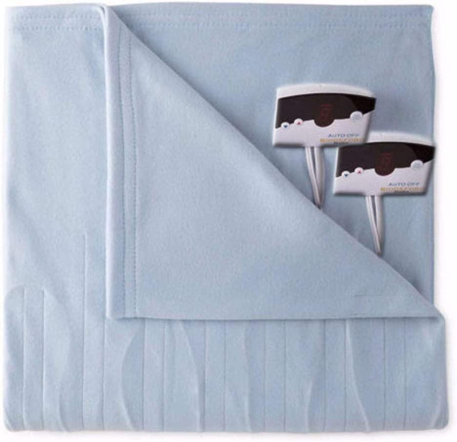 Biddeford 1003-9052106-535 Comfort Knit Fleece Electric Heated Blanket Queen Cloud Blue