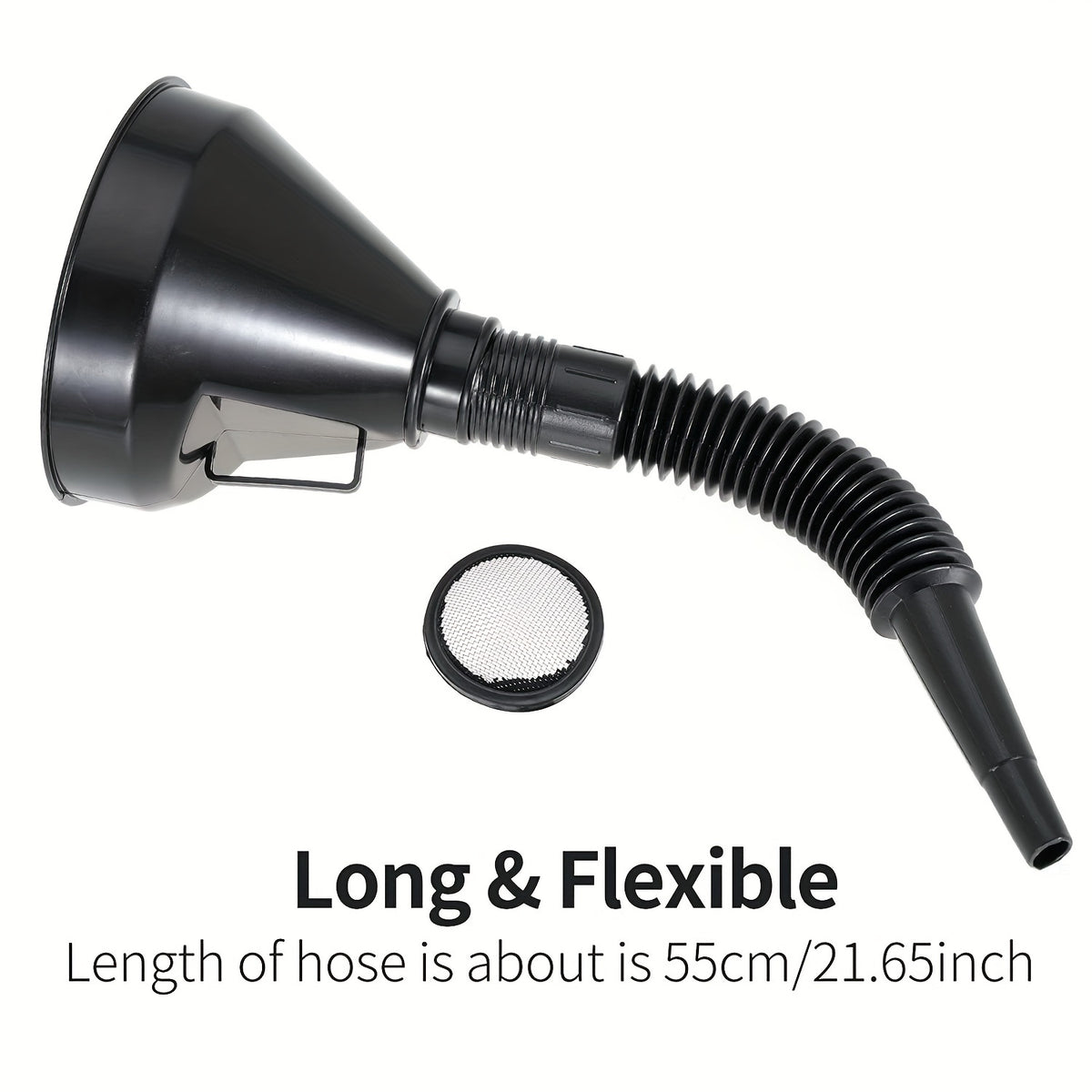 Flexible Automotive Fuel Funnel: Spill-Proof Refueling & Oil Changing Tool with Wide Mouth & Handle