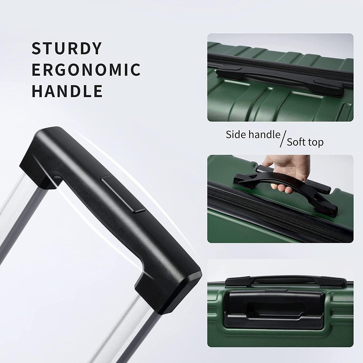 Unisex-Adult (Novelty and Luggage Spinner Expandable Hardshell Lightweight Abs Suitcase 20”24”28”, 3 Pcs Set-Green, One_Size