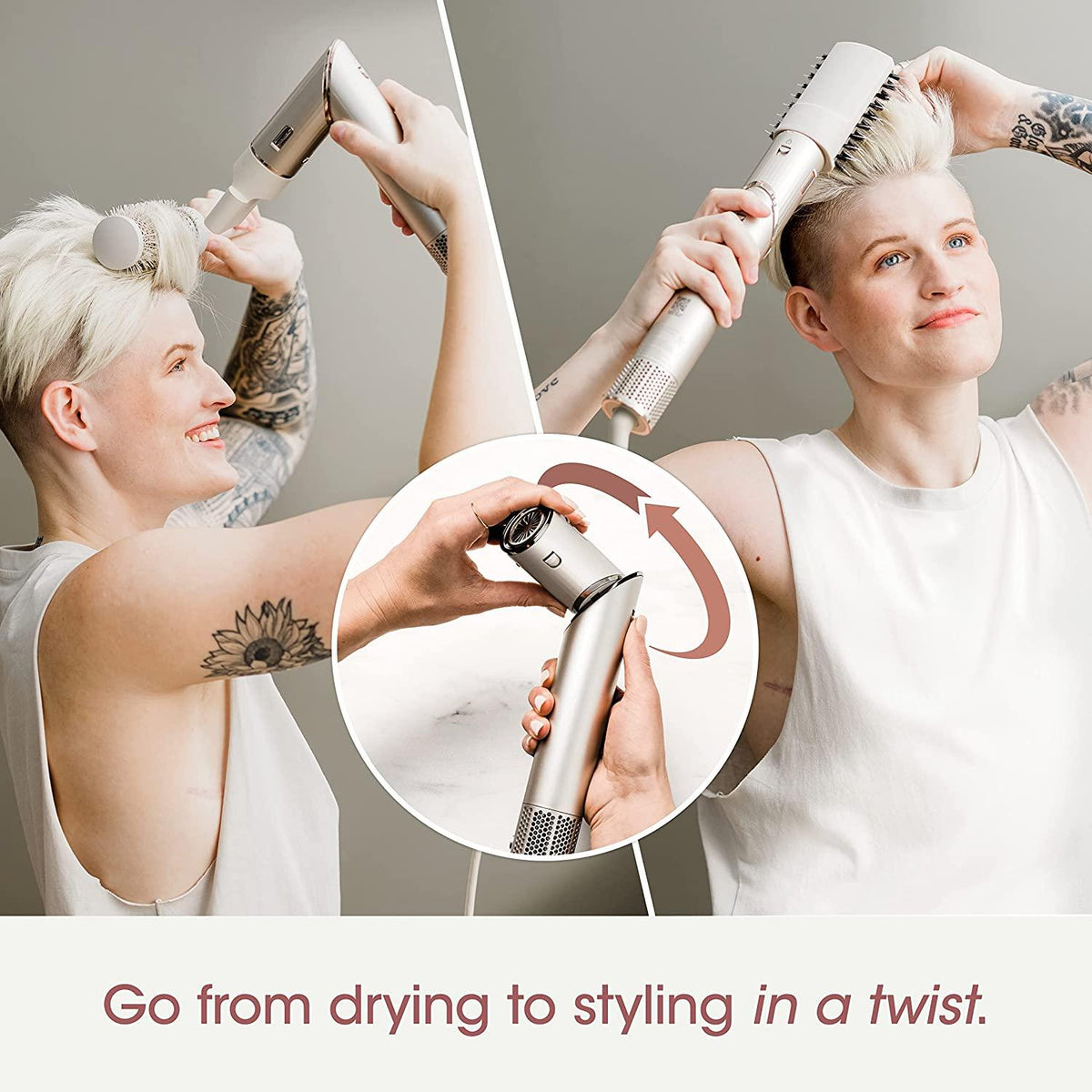 Shark HD430 FlexStyle Air Styling &amp; Drying System, Powerful Hair Blow Dryer &amp; Multi-Styler with Auto-Wrap Curlers, Paddle Brush, Oval Brush, Concentrator Attachment, Stone