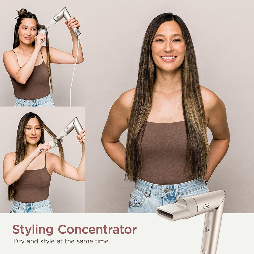 Shark HD430 FlexStyle Air Styling &amp; Drying System, Powerful Hair Blow Dryer &amp; Multi-Styler with Auto-Wrap Curlers, Paddle Brush, Oval Brush, Concentrator Attachment, Stone