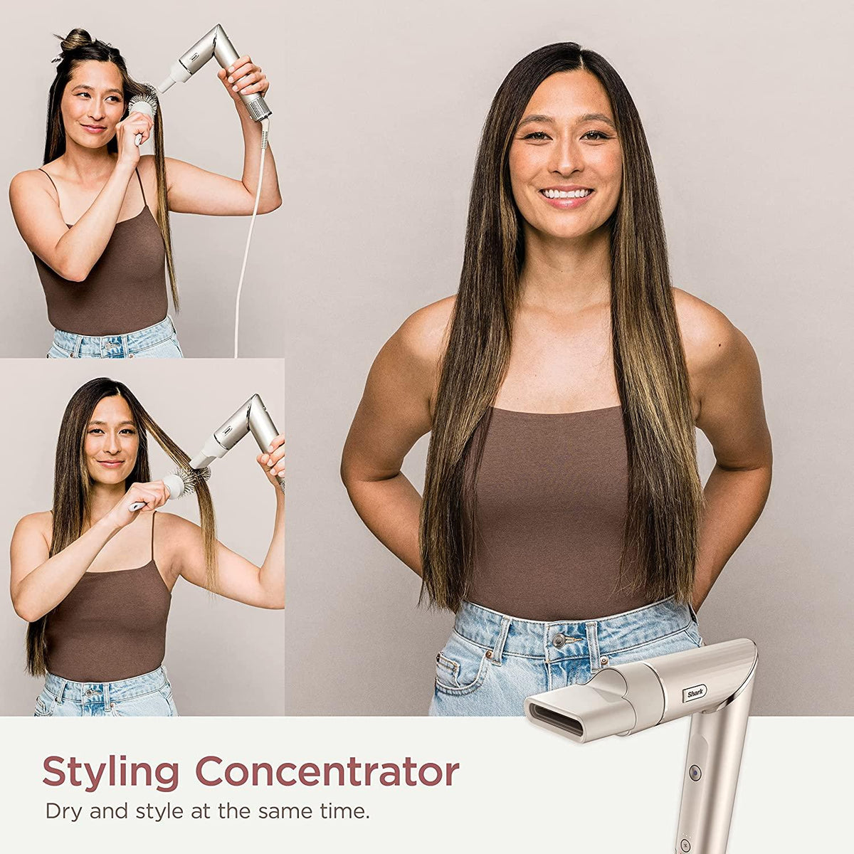 Shark HD430 FlexStyle Air Styling &amp; Drying System, Powerful Hair Blow Dryer &amp; Multi-Styler with Auto-Wrap Curlers, Paddle Brush, Oval Brush, Concentrator Attachment, Stone