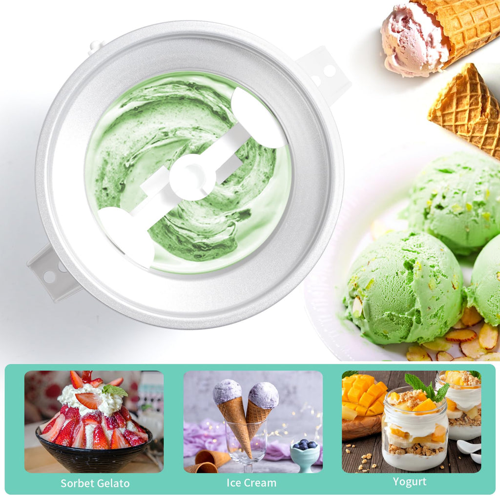 Ice Cream Attachment Compatible with  4.5/5/6/7QT Mixers | Makes 2 Quarts of Ice Cream,Compatible with  Ice Cream Maker Attachment,Dishwasher safe(Not Fit 3.5QT Mixers)