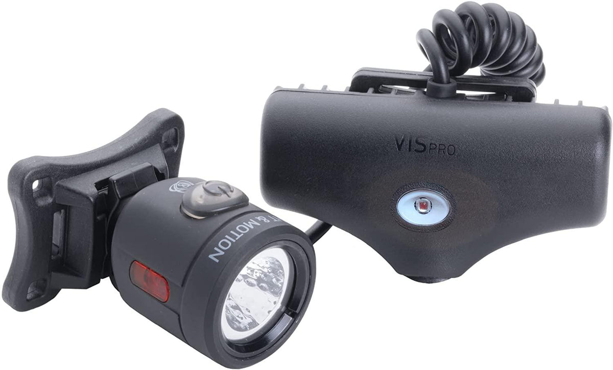 Light & Motion's Vis 360 Pro, The Most Advanced Lightweight Bike Helmet Light Combines a Powerful 600-lumen Front Light with a SafePulse Rear Light Delivers a 360 Degree Cone of Safety.