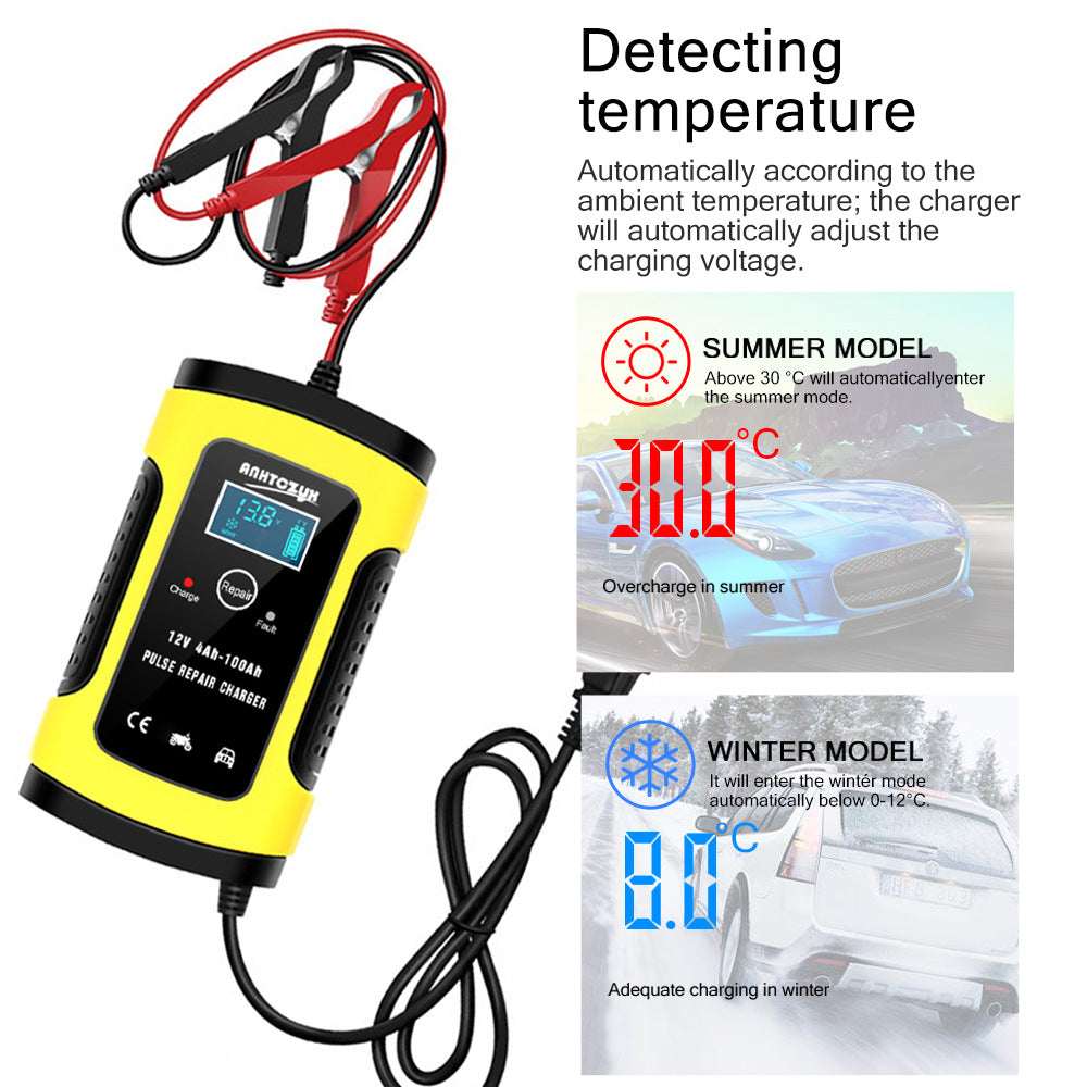 12V 6A Fully-Automatic Smart Trickle Charger: Keep Your Car, Motorcycle, Boat, RV, ATV & Lawn Mower Batteries Charged & Repaired!