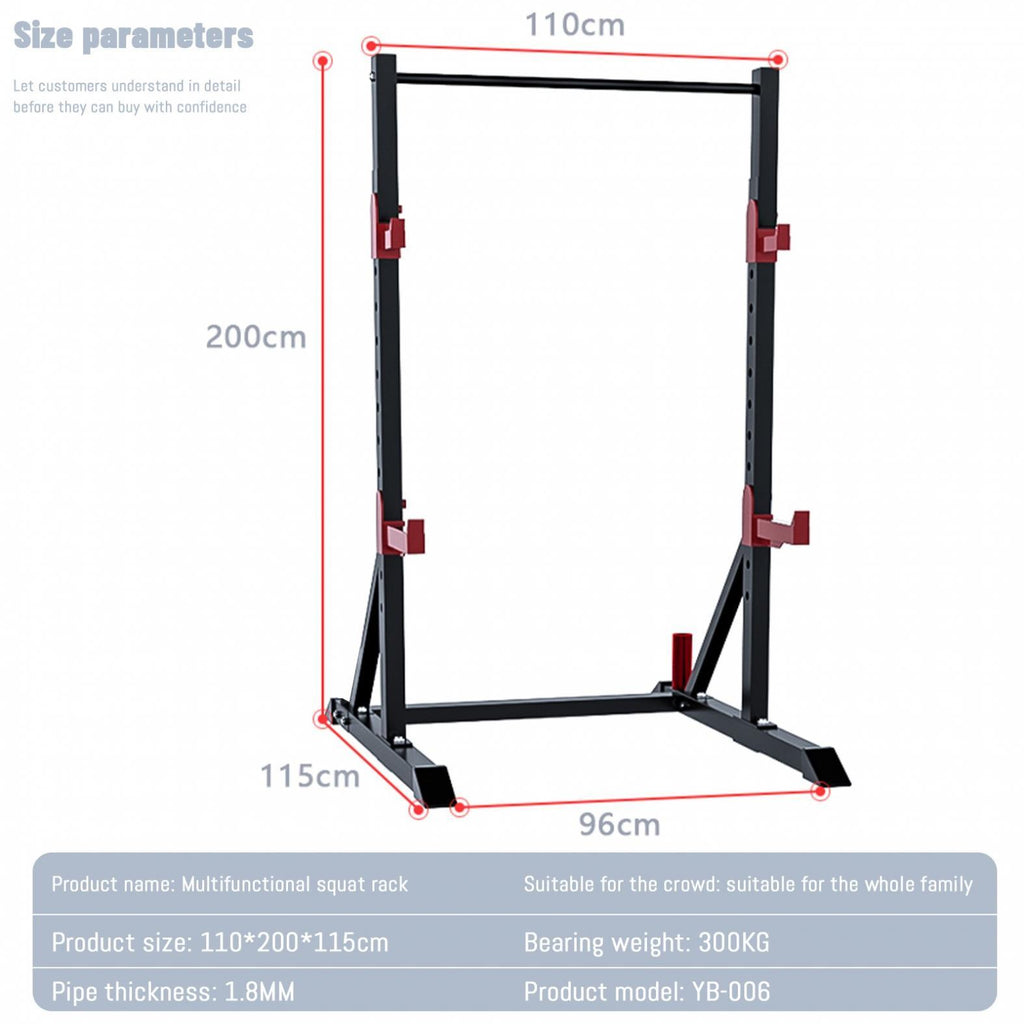 Yotoy Multifunctional Pull-ups Zones Squat Stand Rack Power Cage, Barbell Rack