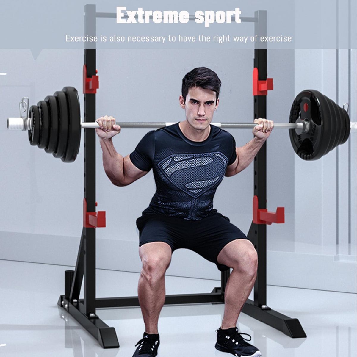 Yotoy Multifunctional Pull-ups Zones Squat Stand Rack Power Cage, Barbell Rack
