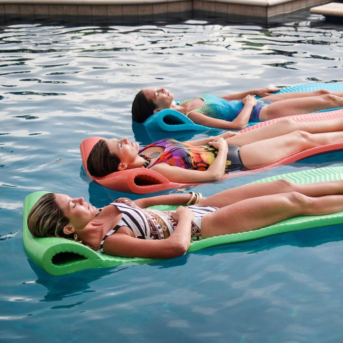TRC Recreation Texas Recreation Serenity 70' Foam Raft Lounger Pool Float, Bahama Blue (2 Pack)