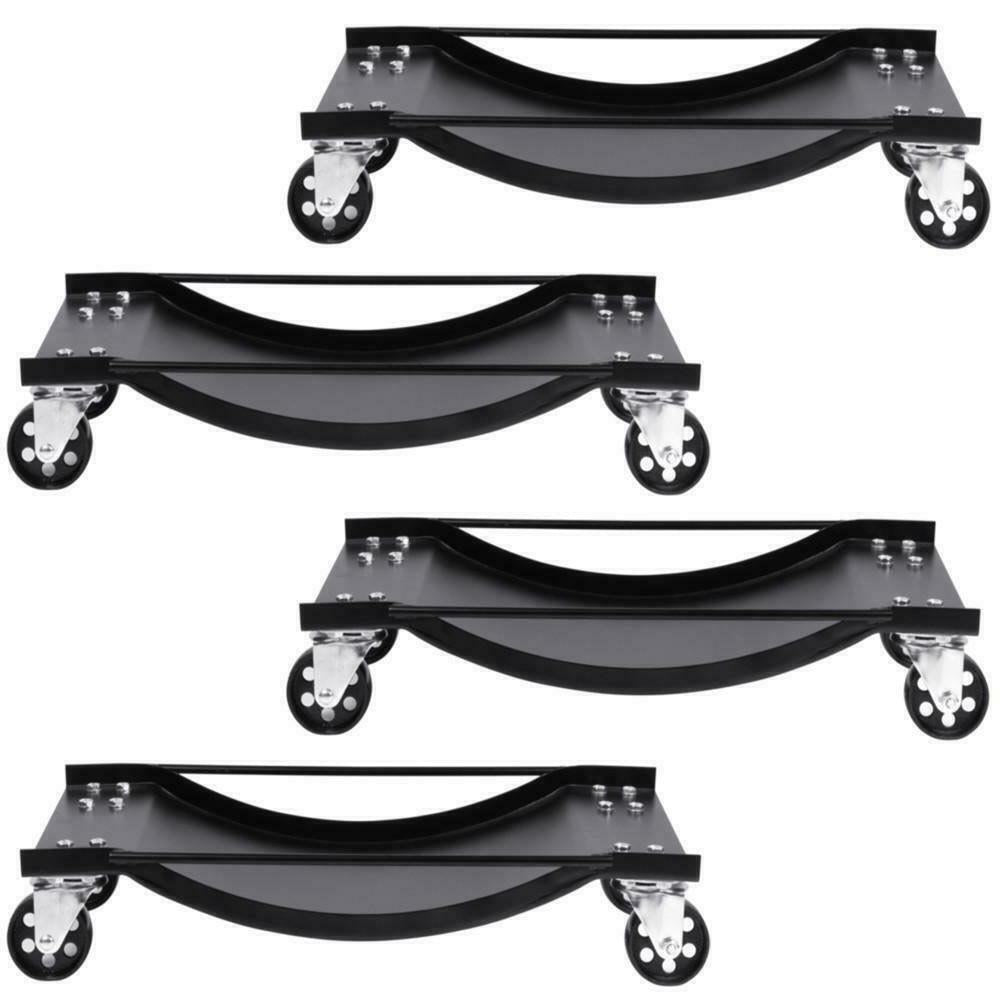 4-Pack Car Auto GaraService Wheel Dollies 4,000lb Capacity Black