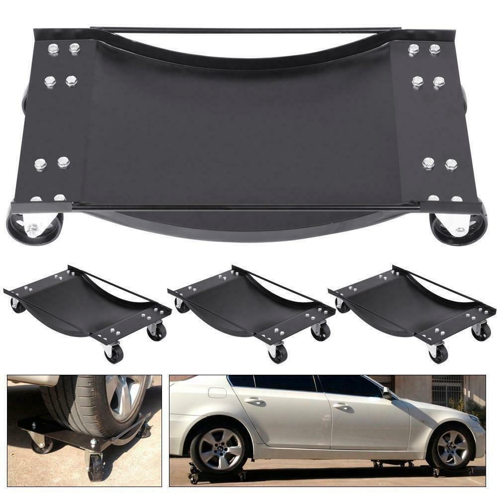 4-Pack Car Auto GaraService Wheel Dollies 4,000lb Capacity Black