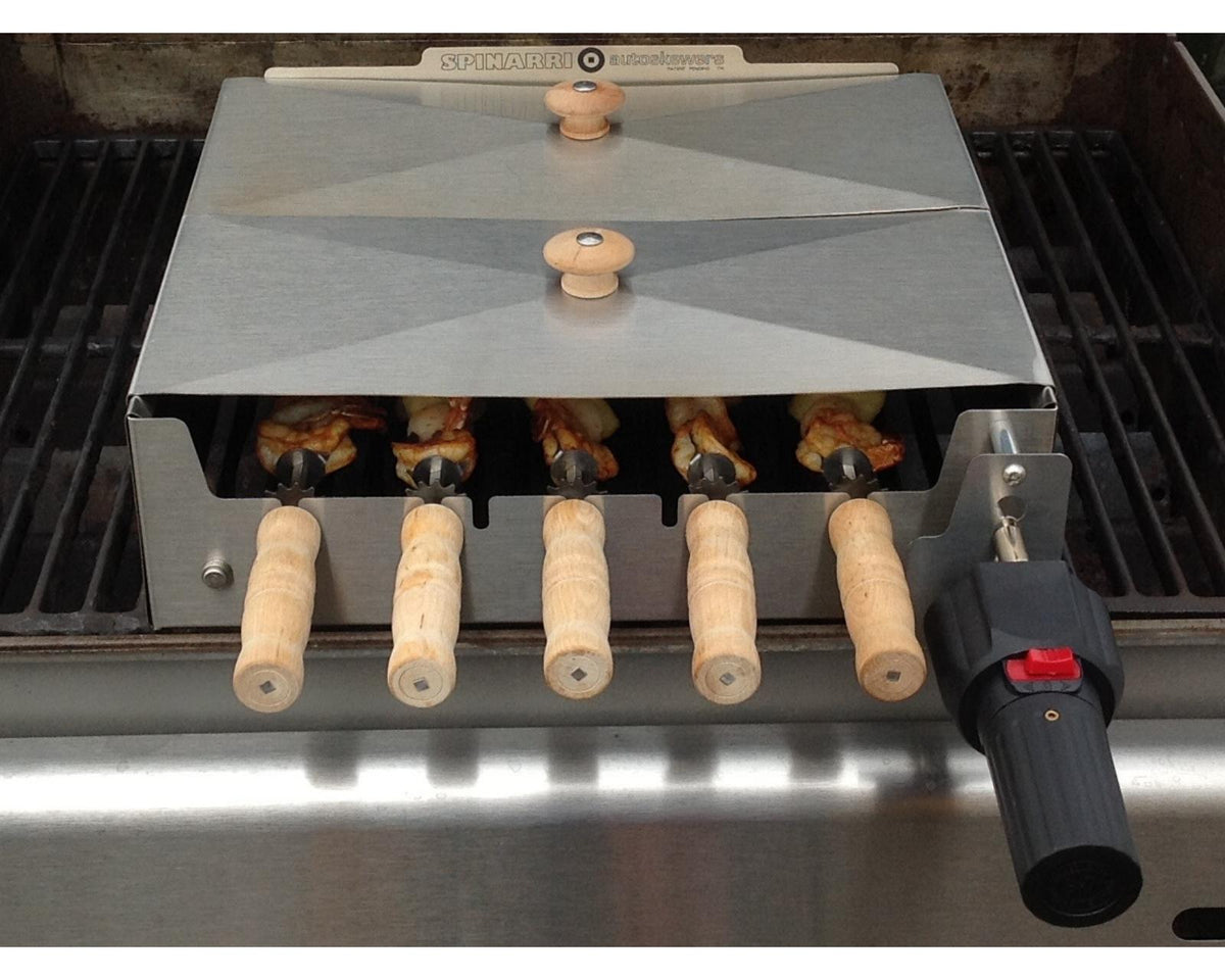 543 -Motorized kebob skewers for your existing gas / charcoal BBQ grill