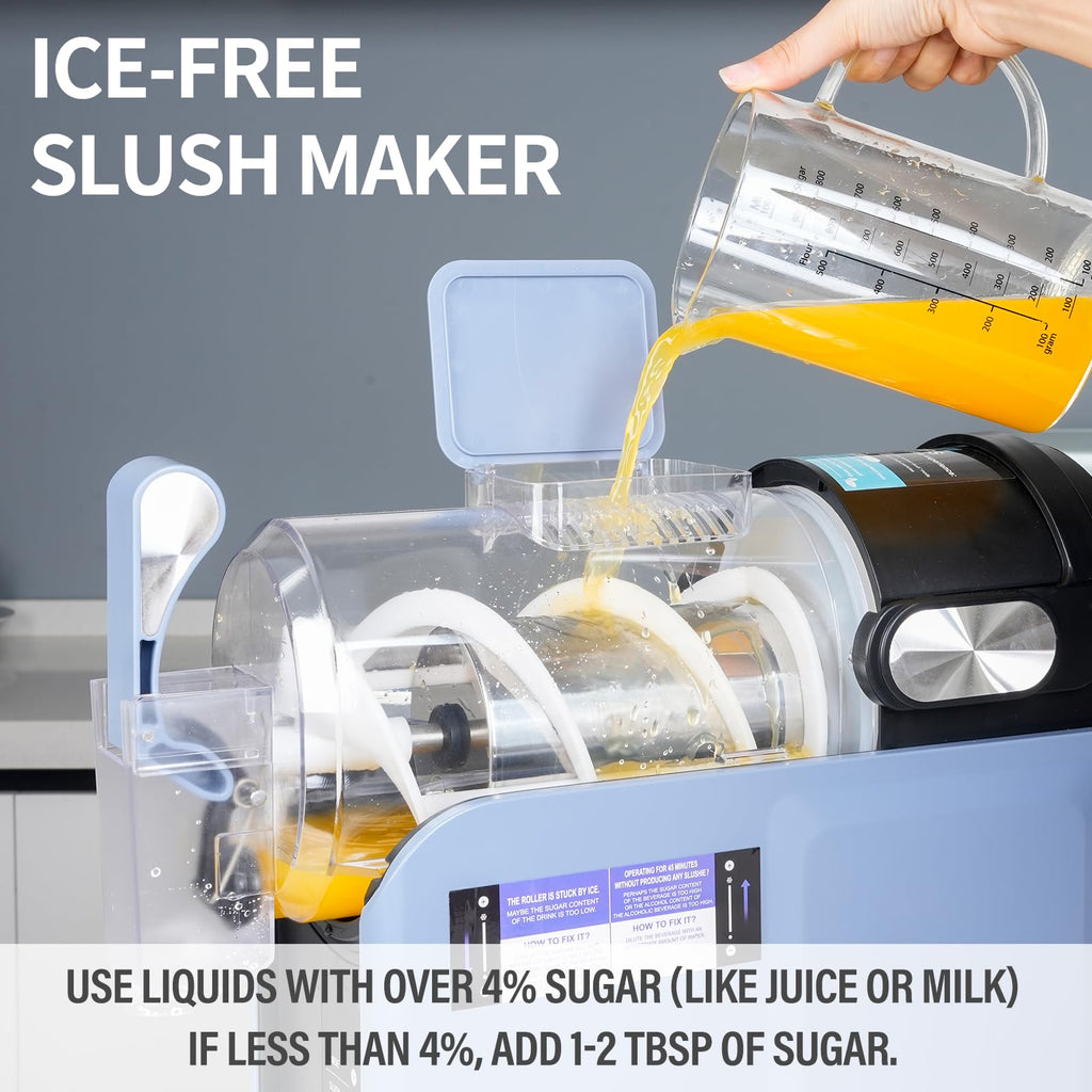 98oz Slushie Machine for Home with No Ice Needed, 6 Preset Programs, Self-Cleaning Function, Quiet Operation, Perfect for MaFrozen Margaritas, Milkshakes, Smoothies, Frappes, Blue