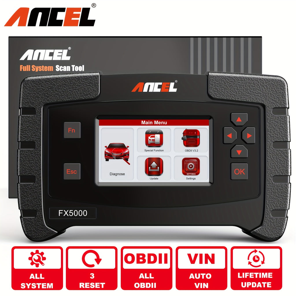 ANCEL FX5000 OBD2 Scanner Car Diagnostic Tool All System ABS Bleeding Oil Reset EPB Reset Automotive Scanner Lifetime Update