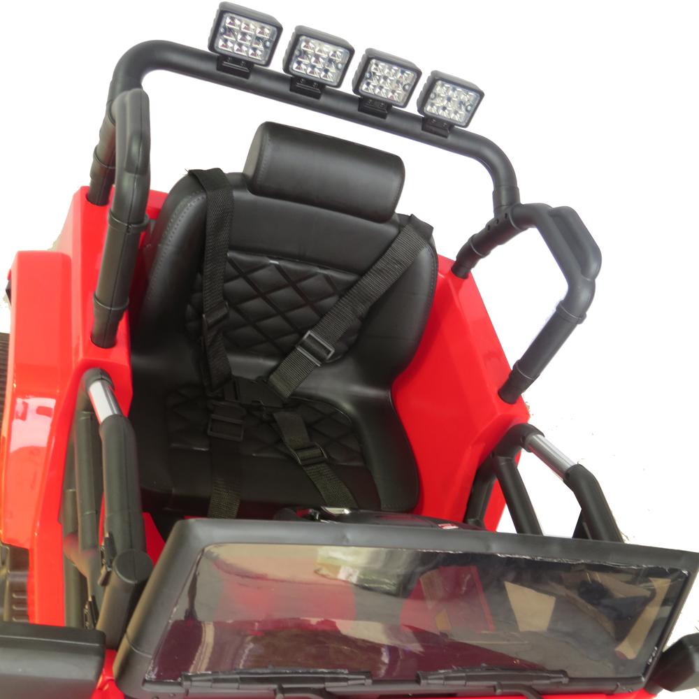 12V Power Kids Ride-On Car Truck with R/C Parental Remote + Rubber Wheels + Leather Seat + MP3 Music Player + LED Lights (Red)