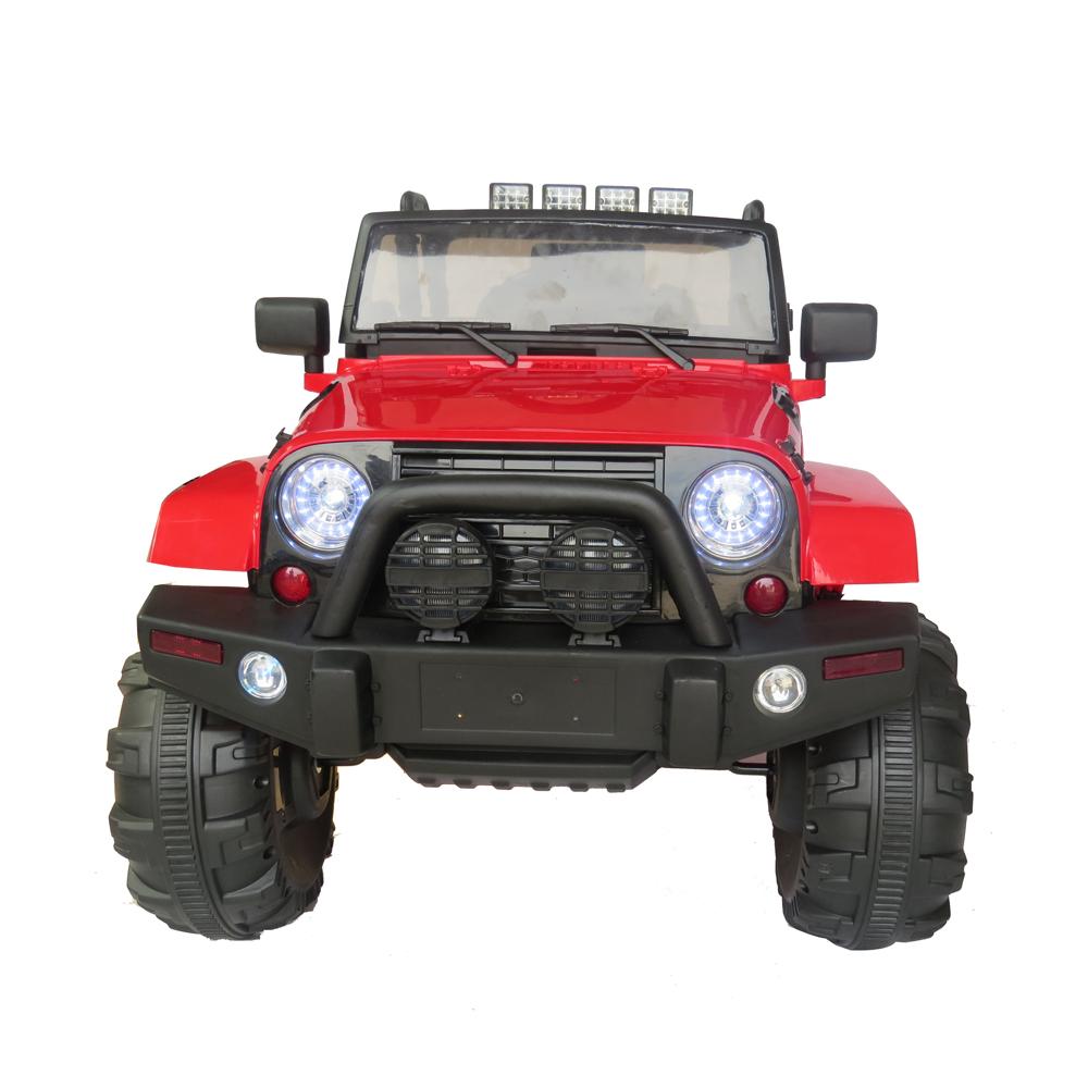 12V Power Kids Ride-On Car Truck with R/C Parental Remote + Rubber Wheels + Leather Seat + MP3 Music Player + LED Lights (Red)