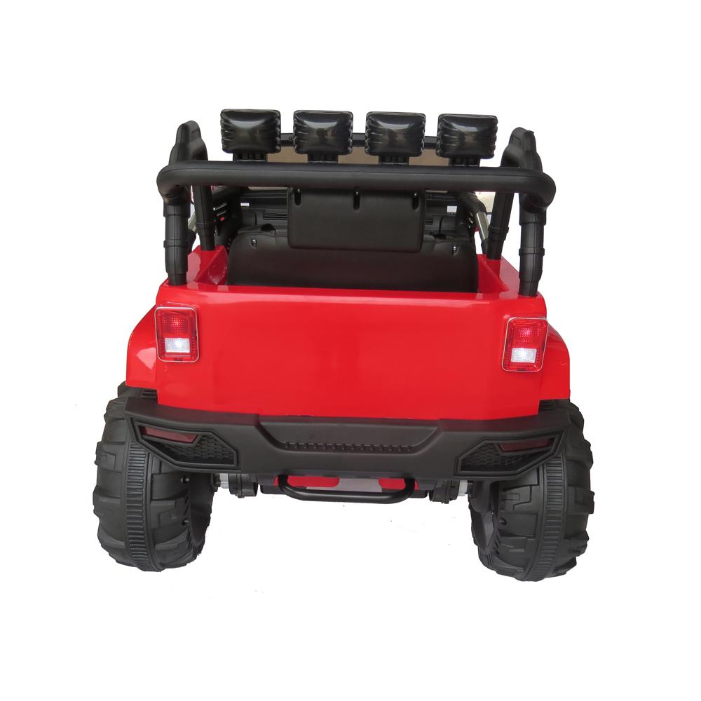 12V Power Kids Ride-On Car Truck with R/C Parental Remote + Rubber Wheels + Leather Seat + MP3 Music Player + LED Lights (Red)