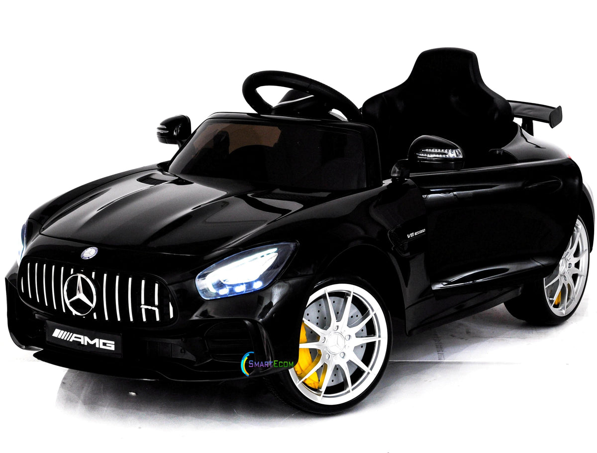 Electric power 12V Mercedes GTR ride on car for Kids with Remote Control Opening doors LED lights MP3 - Black