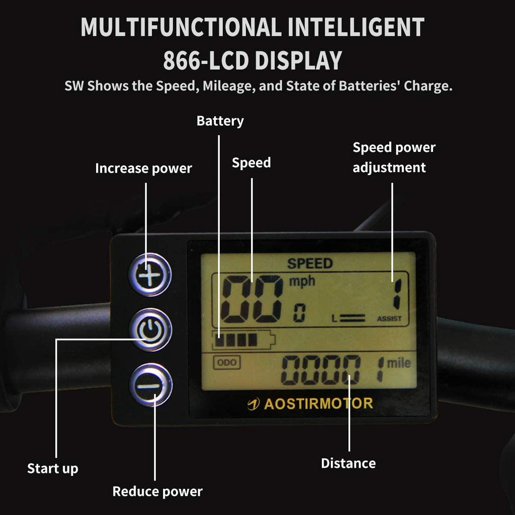 Aostirmotor Folding Electric Bike 500W 36V 13AH Ebike Removable Lithium Battery Ebike,20”4 inch Fat Tire Electric Bicycle,Ebike for Adults (Black)