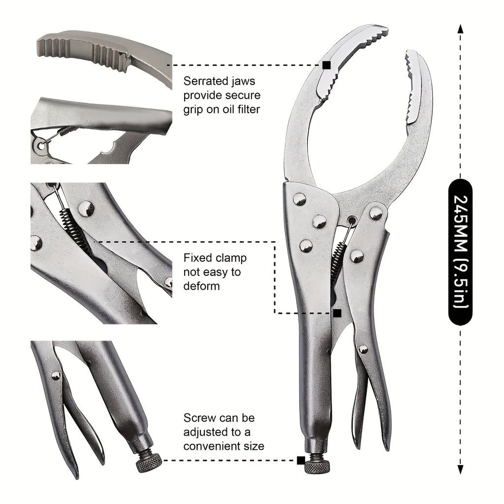 1pc LocGrip Oil Filter Remover Wrench Tool Vise Vice Holding Gripping Pliers