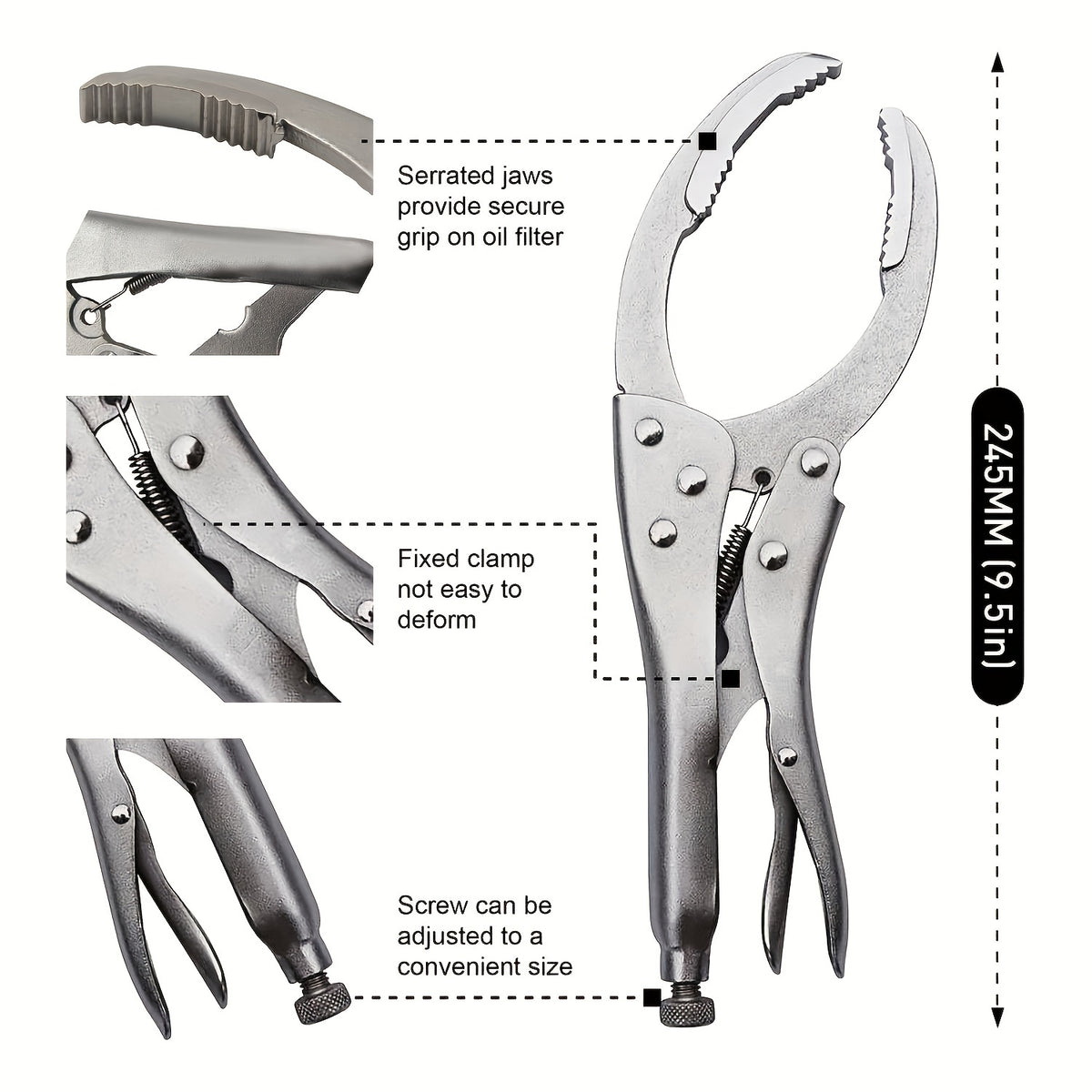 1pc LocGrip Oil Filter Remover Wrench Tool Vise Vice Holding Gripping Pliers