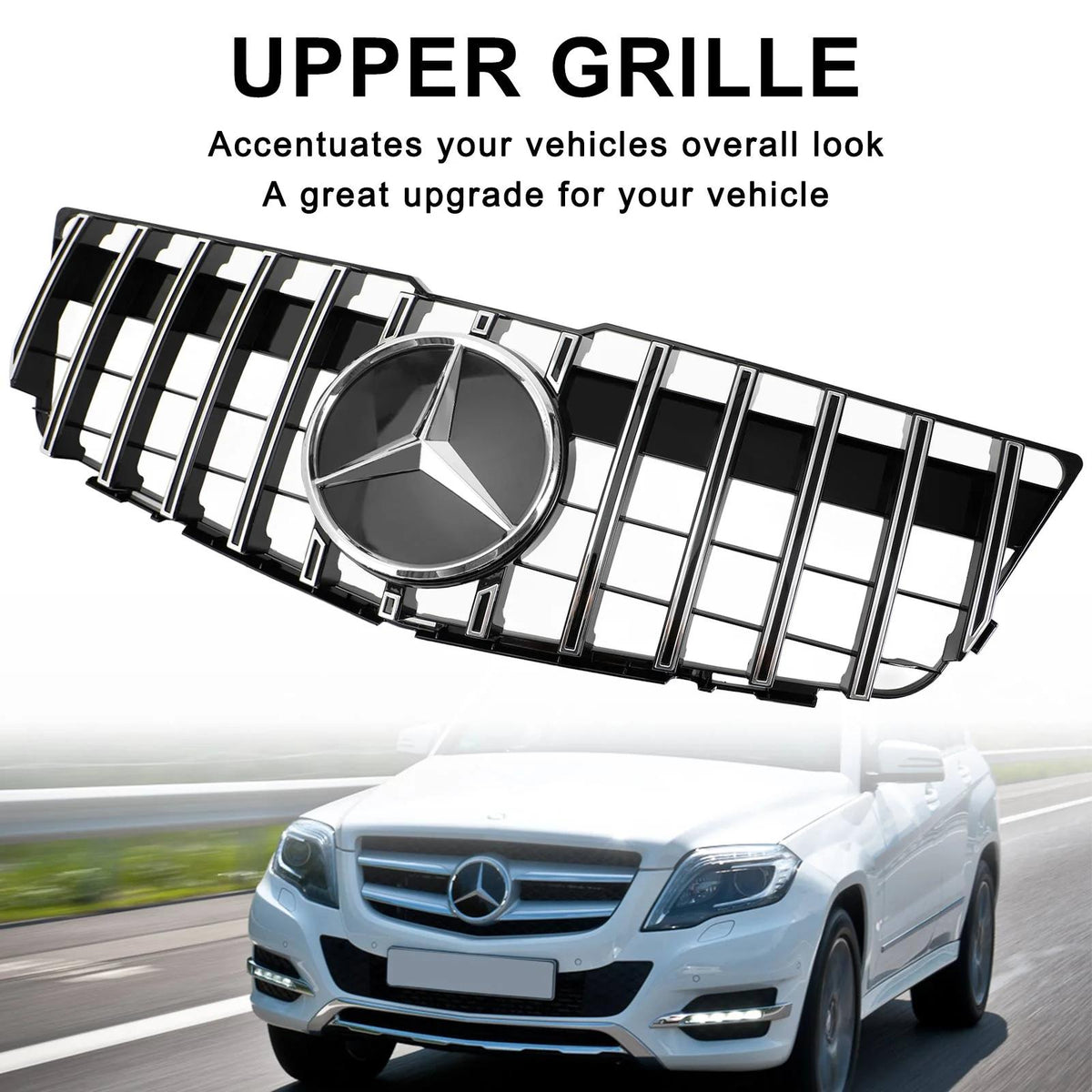 08-12 Benz GLK X204 GT Style Front Bumper Upper Grill Grill Replacement Generic