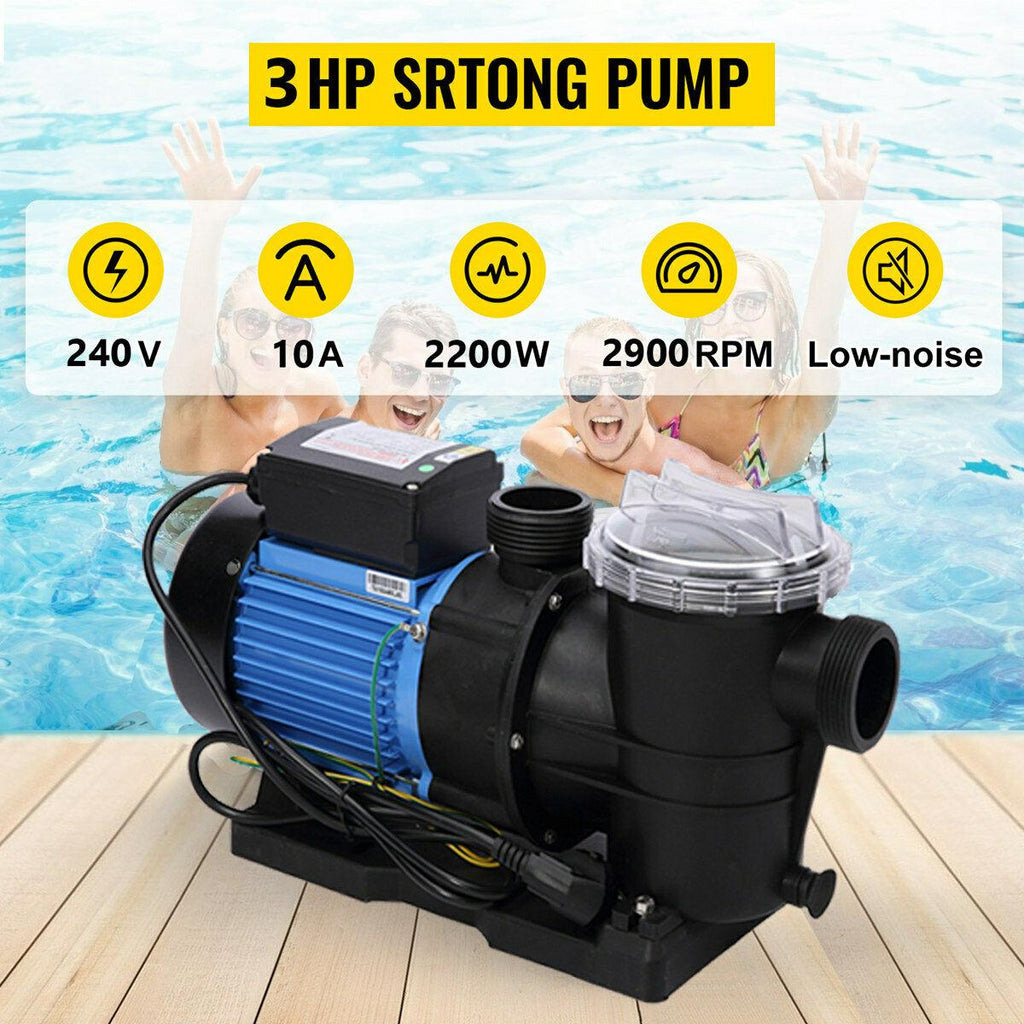 3 hp high flo above ground swimming pool pump w/ strainer filter basket