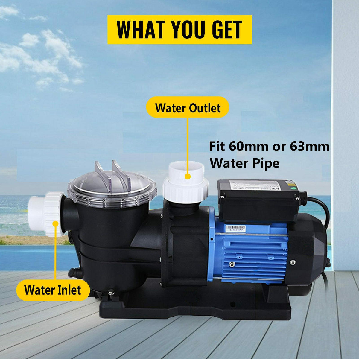 3hp in-ground swimming pool pump motor strainer generic hayward replacemen