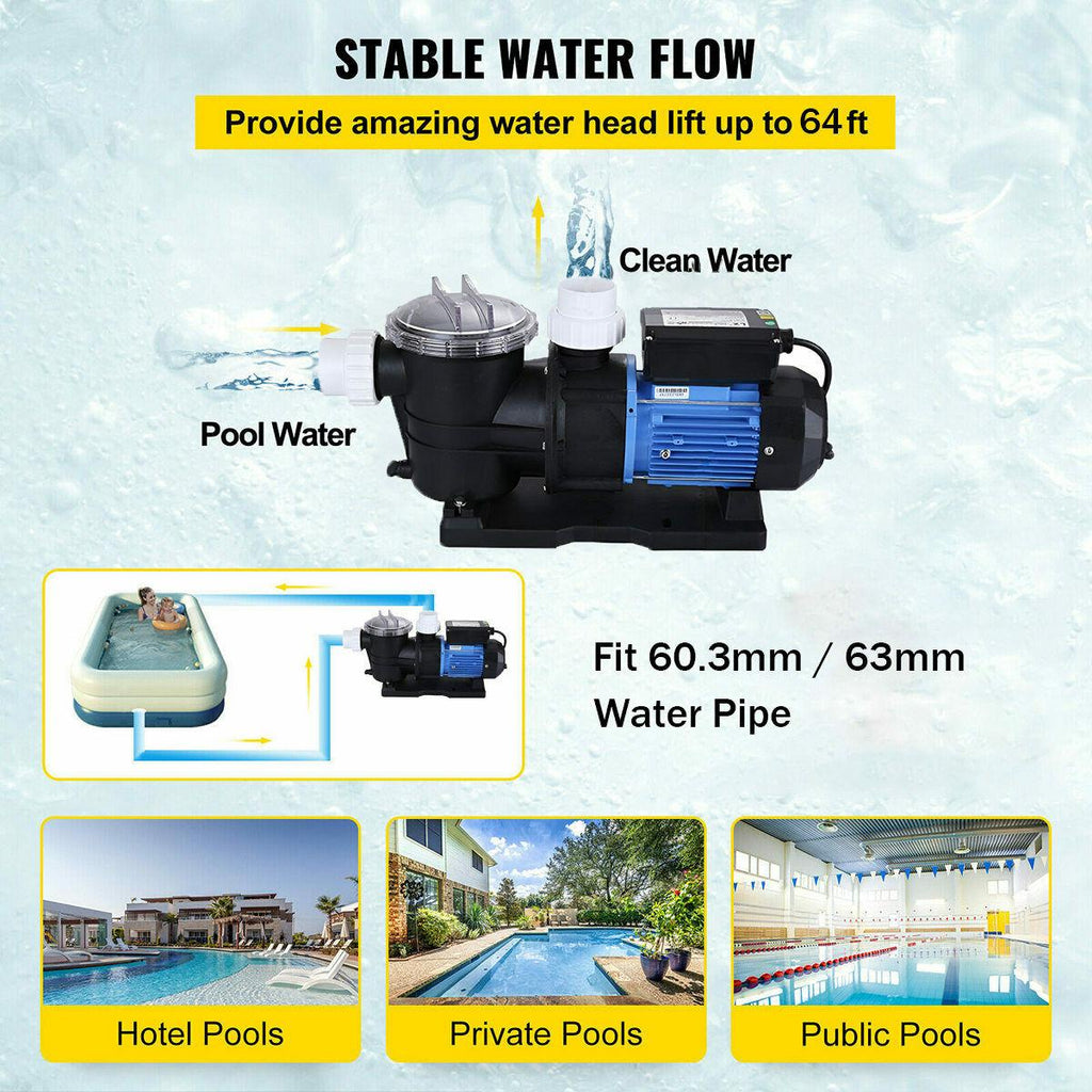 3hp in-ground swimming pool pump motor strainer generic hayward replacemen