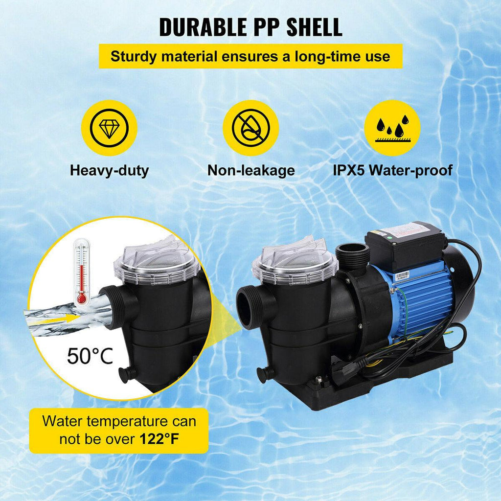 3 hp high flo above ground swimming pool pump w/ strainer filter basket
