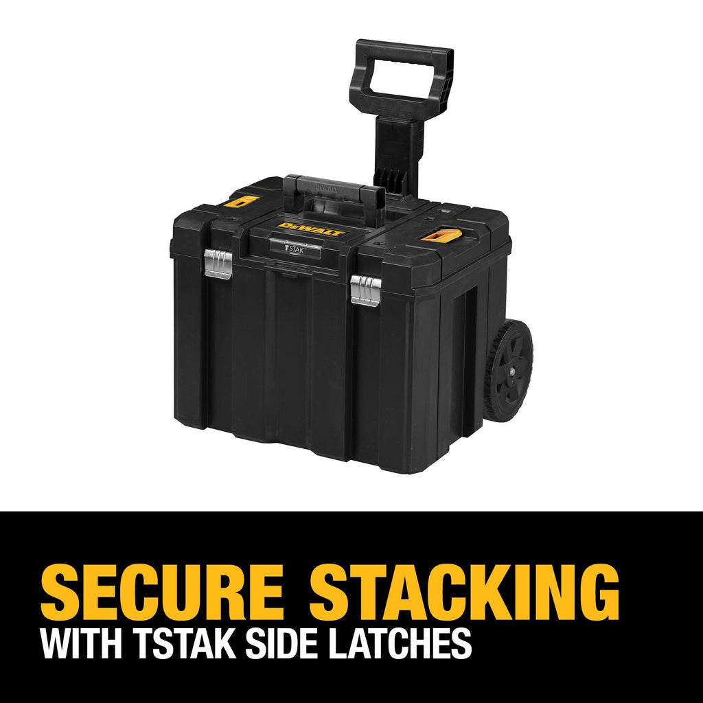 Tool Box with Wheels Modular, LarRolling Tool Box With Telescopic Handle, Portable Carrier Deep Stackable TSTAK Stora(DWST17820)