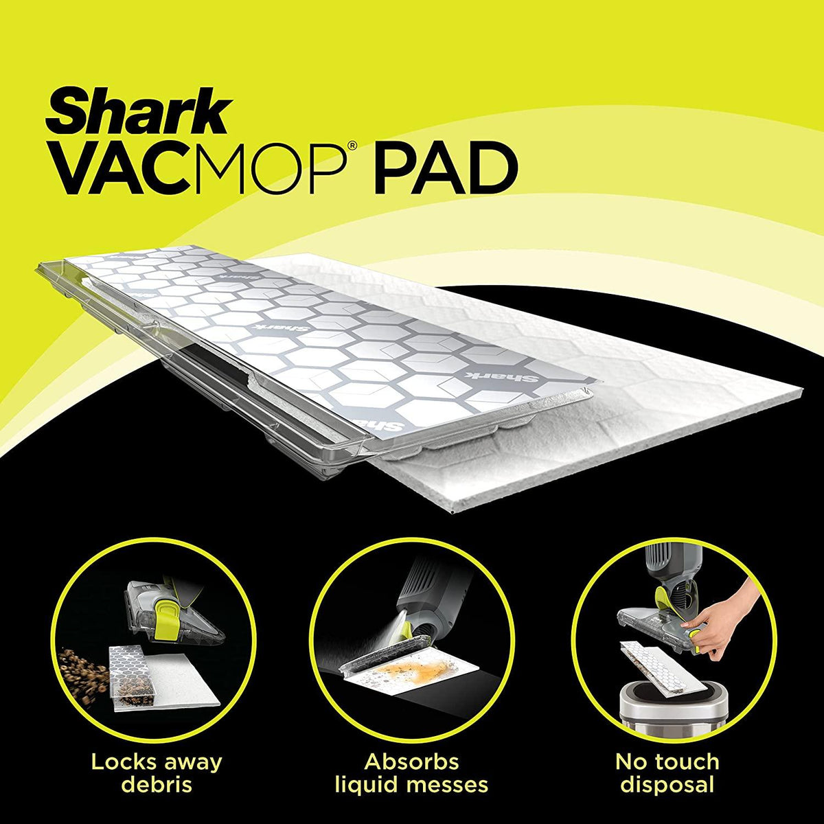 Shark VMP30 VACMOP Disposable Hard Floor Vacuum and Mop Pad Refills White, 30 Count (pack of 1) (Packaging May Vary)