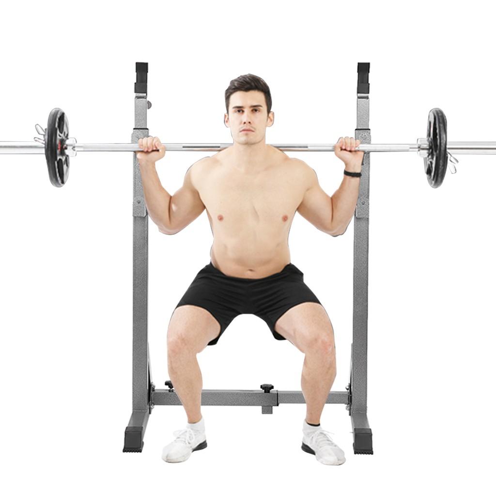 Adjustable Barbell Rack Weight Lifting Bench Press Squat Rack