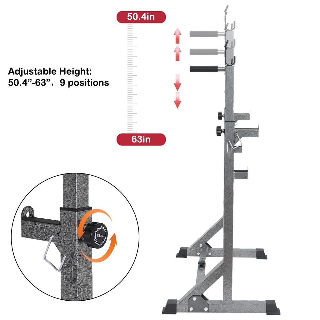 Adjustable Barbell Rack Weight Lifting Bench Press Squat Rack