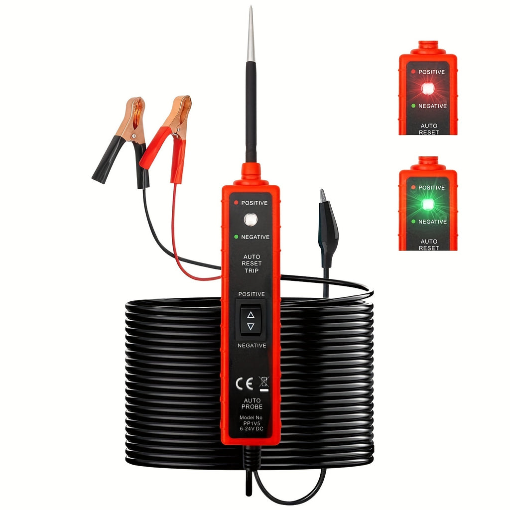 Power Circuit Probe Tester 6-24V DC Test Light Short Circuit Automotive Component Electrical Polarity Identify Continuity Tester , Overload Protection