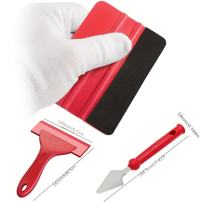 13pcs Car Vinyl Film Wrapping Tools Car Sticker Film Scraper Kit Auto Felt Squeegee Scraper Set Knife Decal Plaste Accessories